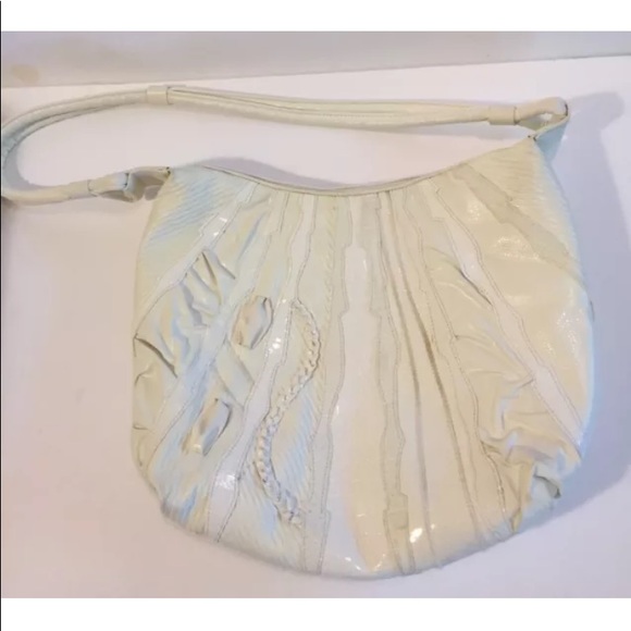 Vtg JR White Multi Design Zip Close Shoulder Bag - Picture 1 of 2